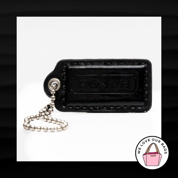 2" Medium COACH BLACK PATENT LEATHER KEY FOB BAG - Picture 1 of 1